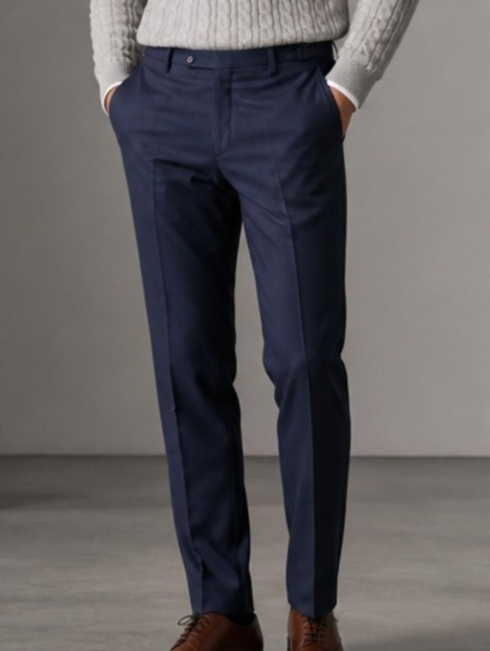 Suitsupply EU 48 Blue Wool Trousers Side Adjusters 33x27